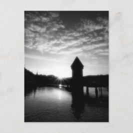 Luzerne Chapel Bridge zonsopgang Briefkaart