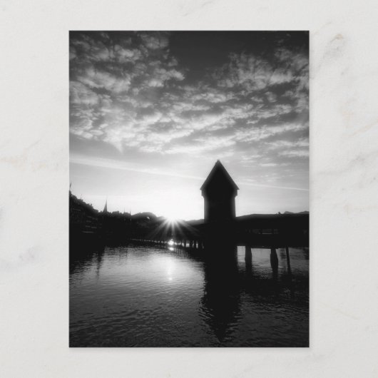 Luzerne Chapel Bridge zonsopgang Briefkaart (Voorkant)