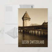 Luzerne Kapelbrug in Zwitserland Briefkaart (Voorkant / Achterkant)