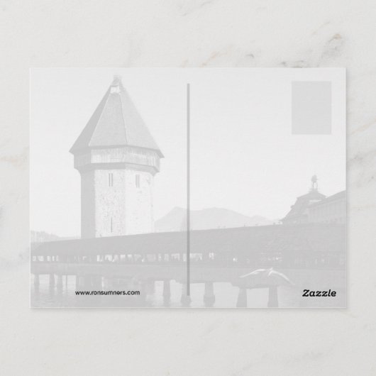 Luzerne Kapelbrug in Zwitserland Briefkaart (Achterkant)