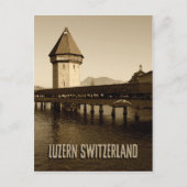 Luzerne Kapelbrug in Zwitserland Briefkaart (Voorkant)