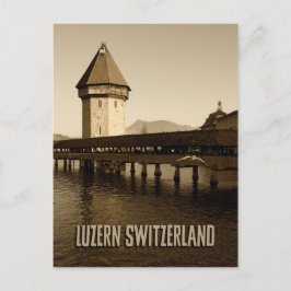 Luzerne Kapelbrug in Zwitserland Briefkaart