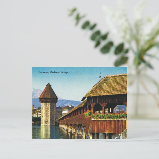Luzerne; Medieval brug Briefkaart (Staand voorkant)