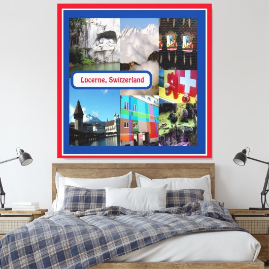 Luzerne, Zwitserland Canvas Afdruk (Insitu (Slaapkamer))