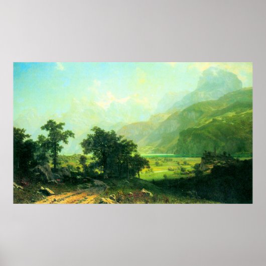 Luzerne Zwitserland door Bierstadt Poster (Voorkant)