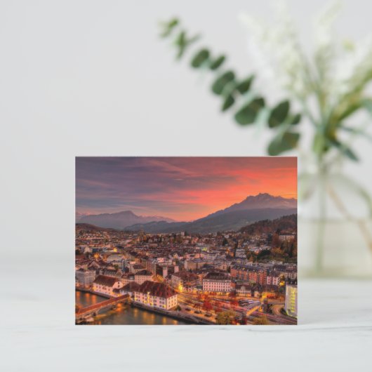 Luzerne Zwitserland HDR Fine Art Print Briefkaart (Staand voorkant)
