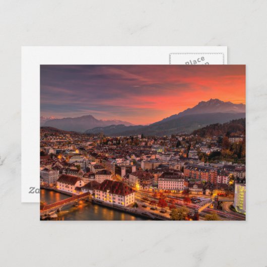 Luzerne Zwitserland HDR Fine Art Print Briefkaart (Voorkant / Achterkant)