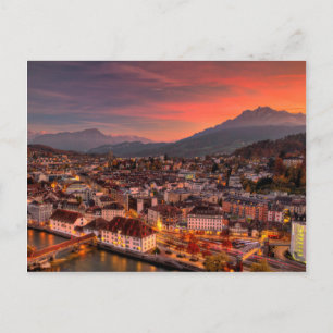 Luzerne Zwitserland HDR Fine Art Print Briefkaart