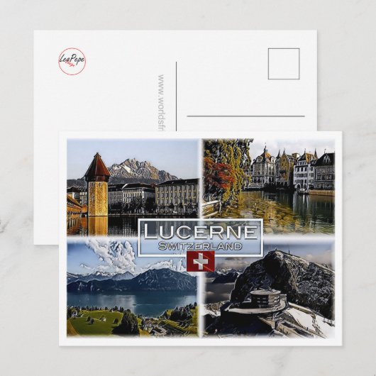 Luzerne - Zwitserland - mozaïek - Briefkaart (Voorkant / Achterkant)