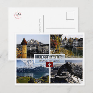 Luzerne - Zwitserland - mozaïek - Briefkaart