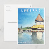 Luzerne Zwitserland-reiskaart Feestdagenkaart (Voorkant / Achterkant)