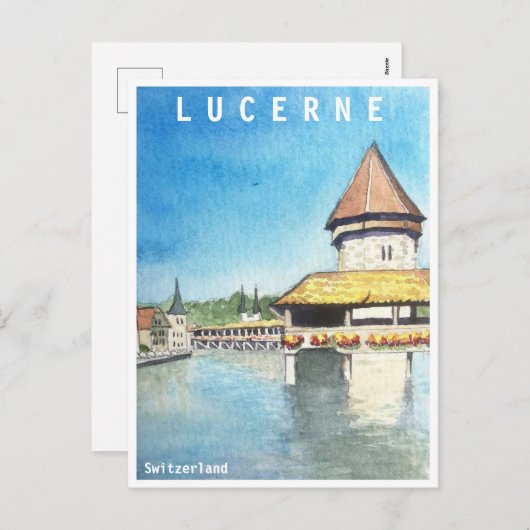 Luzerne Zwitserland-reiskaart Feestdagenkaart (Voorkant / Achterkant)