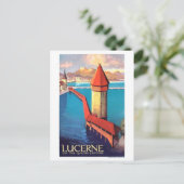 Luzerne, Zwitserland, uitzicht op het meer en een  Briefkaart (Staand voorkant)