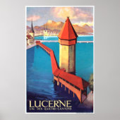 Luzerne, Zwitserland, uitzicht op het meer en een  Poster (Voorkant)