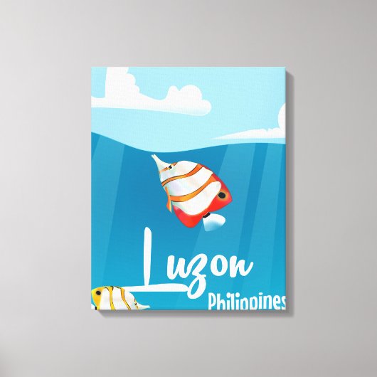 Luzon, Filipijnen cartoon reisposter Canvas Afdruk (Voorkant)