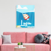 Luzon, Filipijnen cartoon reisposter Canvas Afdruk (Insitu (Woonkamer))