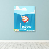 Luzon, Filipijnen cartoon reisposter Canvas Afdruk (Insitu (Houten vloer))