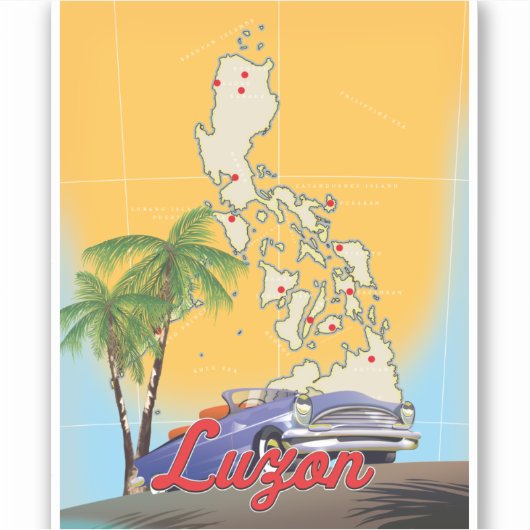 Luzon Filipijnen Reisposter Sticker (Voorkant)