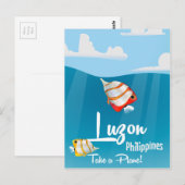 Luzon, filippijnse cartoon reisposter briefkaart (Voorkant / Achterkant)