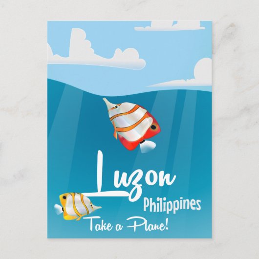 Luzon, filippijnse cartoon reisposter briefkaart (Voorkant)