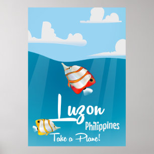 Luzon, filippijnse cartoon reisposter poster