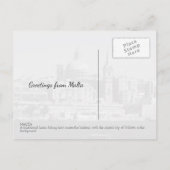 Luzzu Vissen Boat Valletta Skyline Harbour Malta Briefkaart (Achterkant)