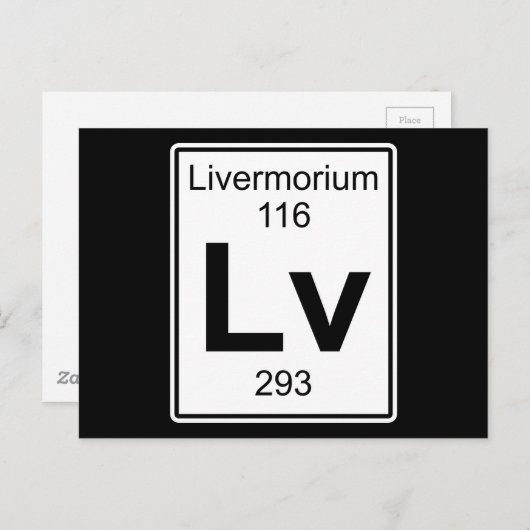 Lv - Livermorium Briefkaart (Voorkant / Achterkant)