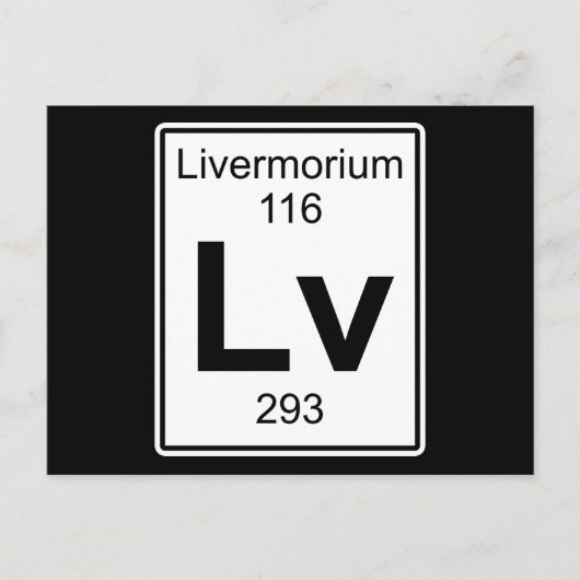 Lv - Livermorium Briefkaart (Voorkant)
