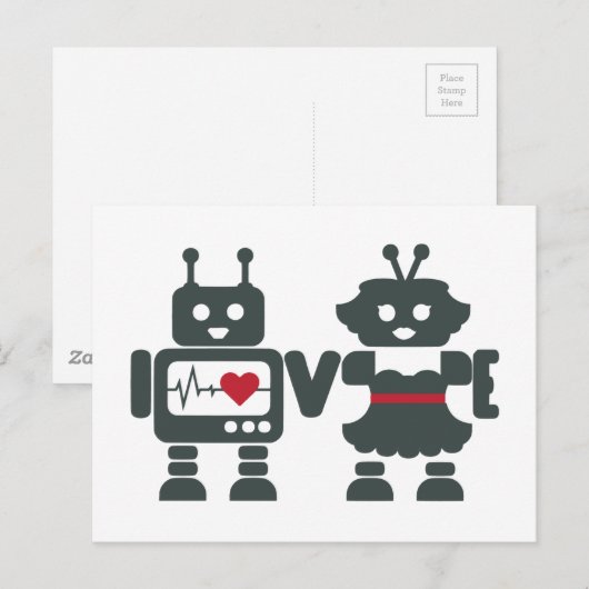 LV - Robots - Liefde Briefkaart (Voorkant / Achterkant)