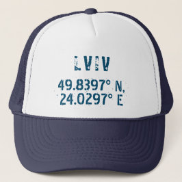 Lviv Oekraïne - Breedtegraad & lengtegraad Trucker Pet