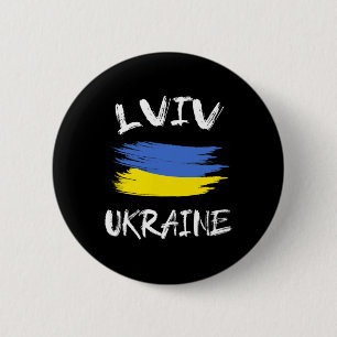 Lviv Oekraine Souvenir Oekraïense Land Vlag Borste Ronde Button 5,7 Cm