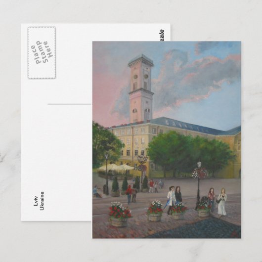 Lviv Ukraine Briefkaart (Voorkant / Achterkant)