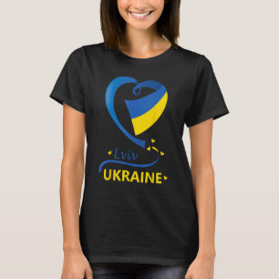 Lviv Ukraine National Flag Heart Emblem Crest T-shirt