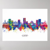 Lviv Ukraine Skyline Poster (Voorkant)