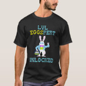 LVL Eggspert Unlocked Funny Gaming Egg Hunt Pasen T-shirt (Voorkant)