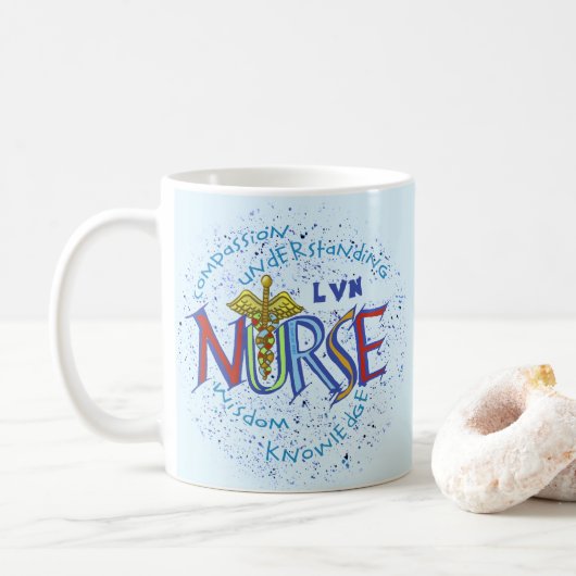 LVN Nurse Motto Koffiemok (Met donut)