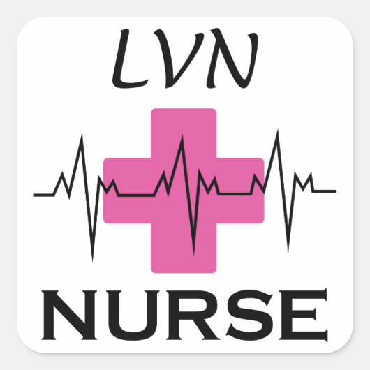 LVN Nurse Vierkante Sticker (Voorkant)