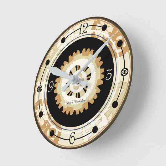 LW Steampunk Gelaagde versnellingsklok Ronde Klok (Hoek)