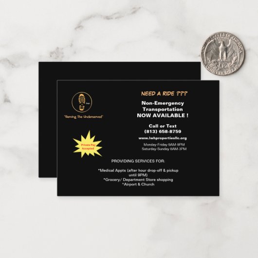 LWH Properties NEMT Notitiekaartje (Voorkant / Achterkant in situ)