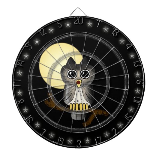 Lwood Uil Schattigee Custom Dart Board Dartbord (Voorkant)