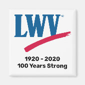 LWV 100 jaar sterke Square Magnet (Voorkant)
