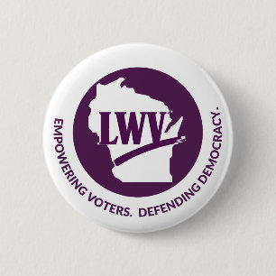 LWV Wisconsin Logo Knop - Witte Achtergrond Ronde Button 5,7 Cm