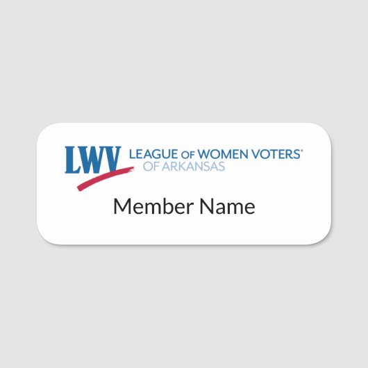 LWVAR-tag voor ledennamen Naamplaatje (Voorkant)