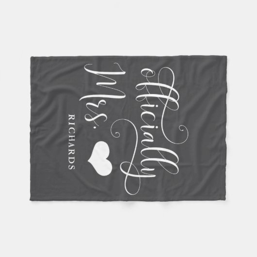 Ly Mrs New Bride With Heart Dark _1  Fleece Deken (Voorkant (Horizontaal))