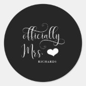 Ly Mrs New Bride With Heart Dark  Ronde Sticker (Voorkant)