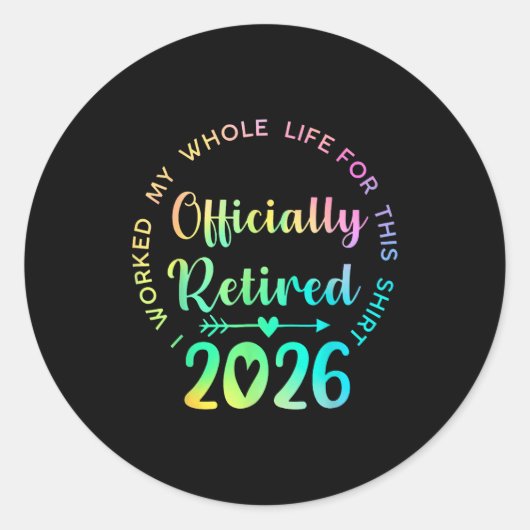 Ly Retired 2026 Funny Retirement For Women  Ronde Sticker (Voorkant)