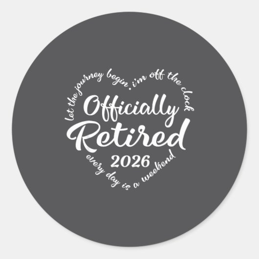 Ly Retired 2026 Hear For Women Retirement  Ronde Sticker (Voorkant)