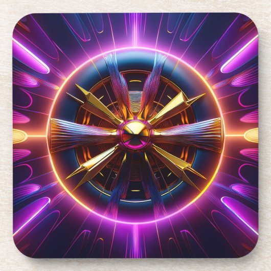 Lyapunov-fractal sterk gemanipuleerd bier onderzetter (Voorkant)