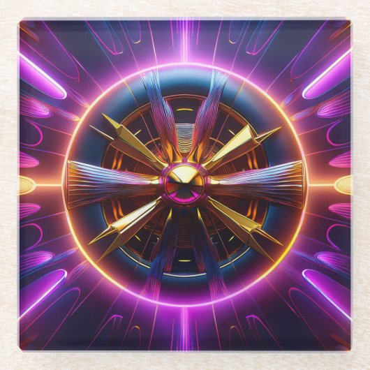 Lyapunov-fractal sterk gemanipuleerd glazen onderzetter (Voorkant)