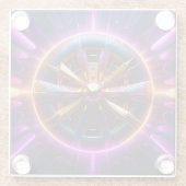 Lyapunov-fractal sterk gemanipuleerd glazen onderzetter (Achterkant)